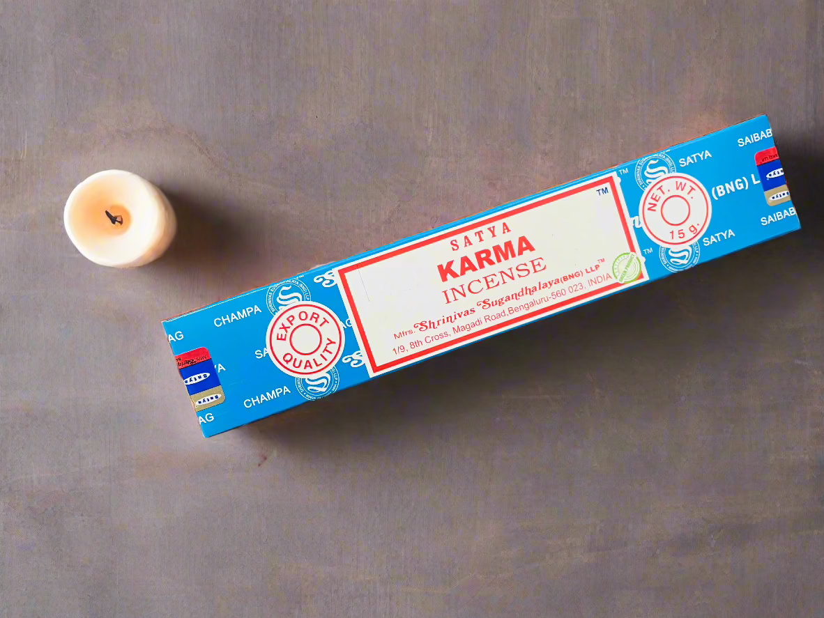 Beautiful hand rolled satya traditional indian incense stick for cleansing and fragrancing your home and space. Meditating space used for meditations.