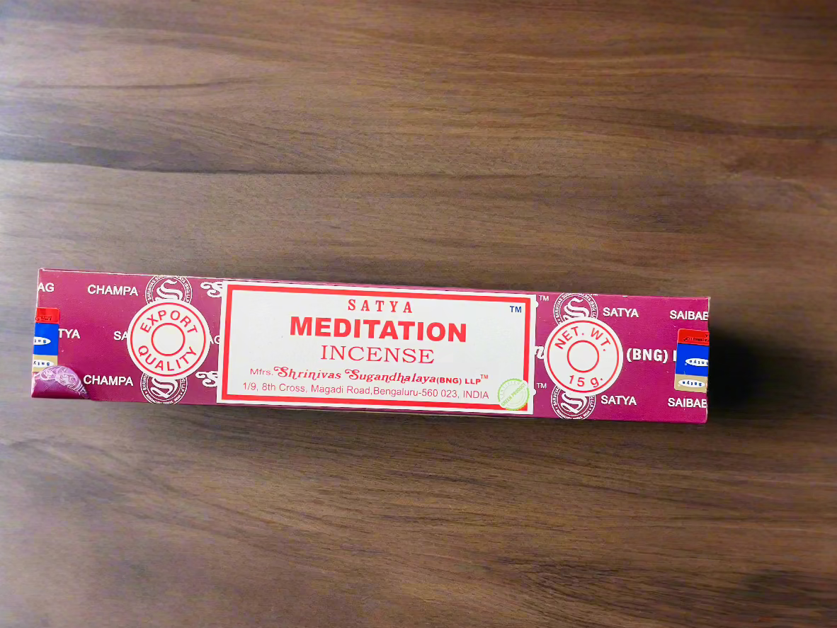 Beautiful hand rolled satya traditional indian incense stick for cleansing and fragrancing your home and space. Meditating space used for meditations.