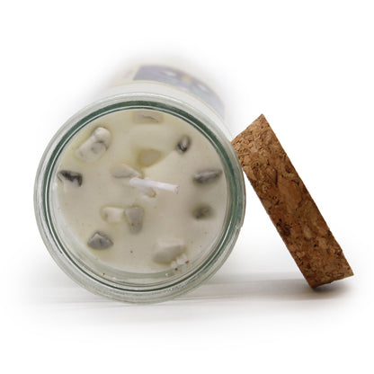 What is your Magic Spell Candle - Cleansing for? - To purify and renew the energy within your sacred space. To banish negativity, clear stagnant energy, and create a harmonious environment. Embedded within the candle, you will discover genuine White jasper that acts as a shield against negative energies, promoting a sense of stability and balance. The scent of sage and peppermint, known for their purifying and refreshing properties, will fill the air, revitalise your space and uplift your spirits. 

