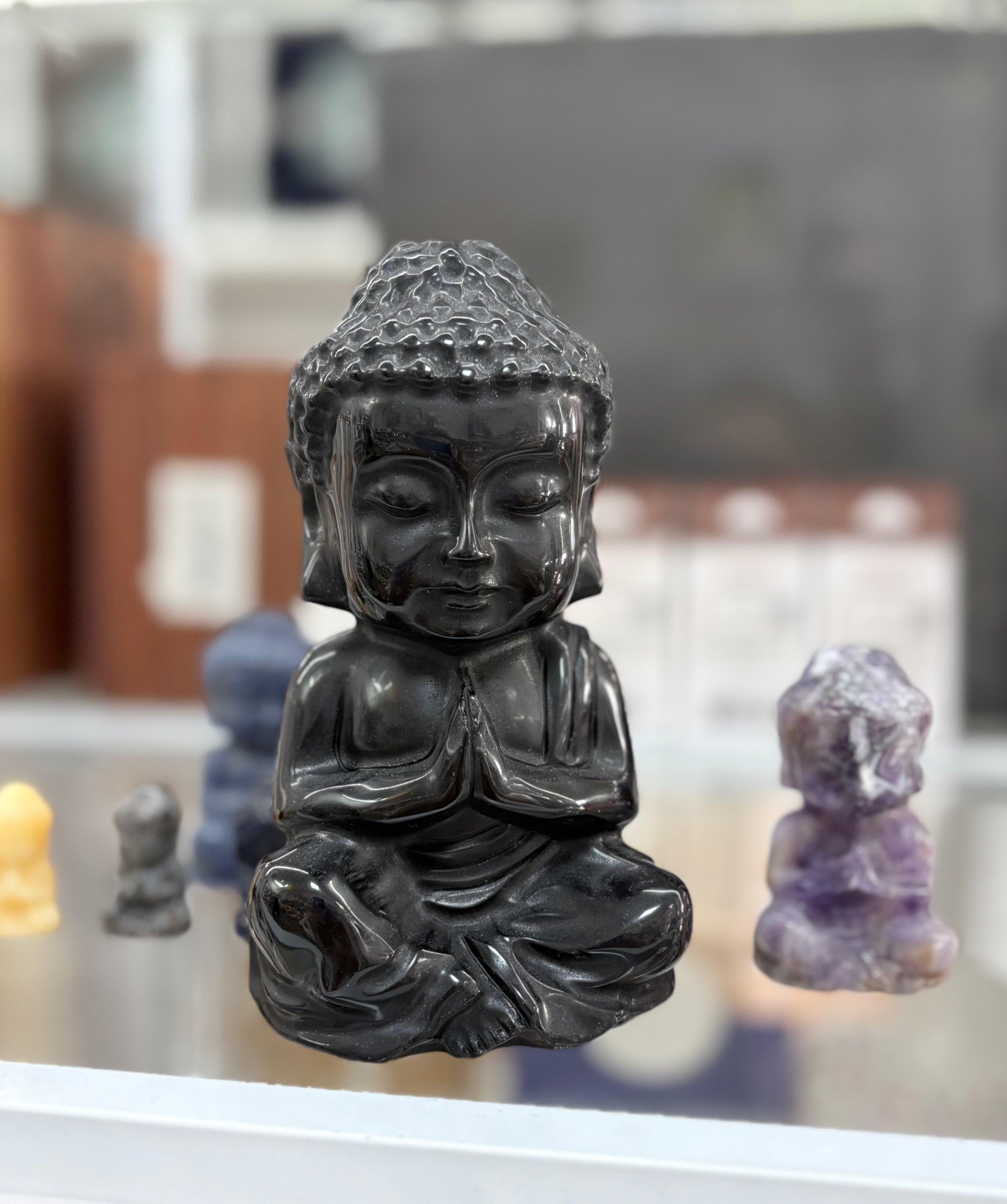 Black Obsidian Buddha Statue