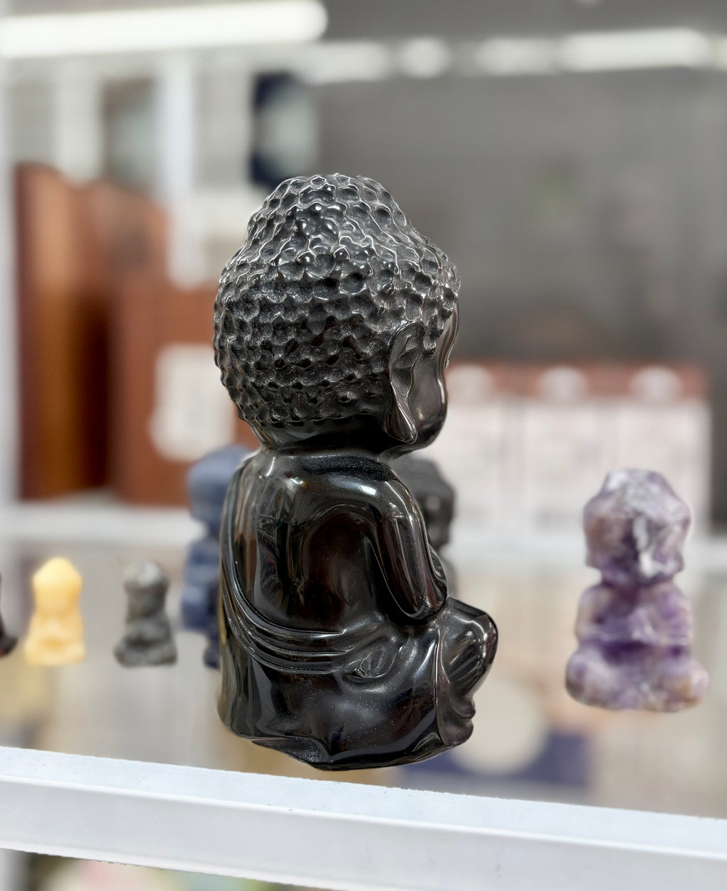 Black Obsidian Buddha Statue