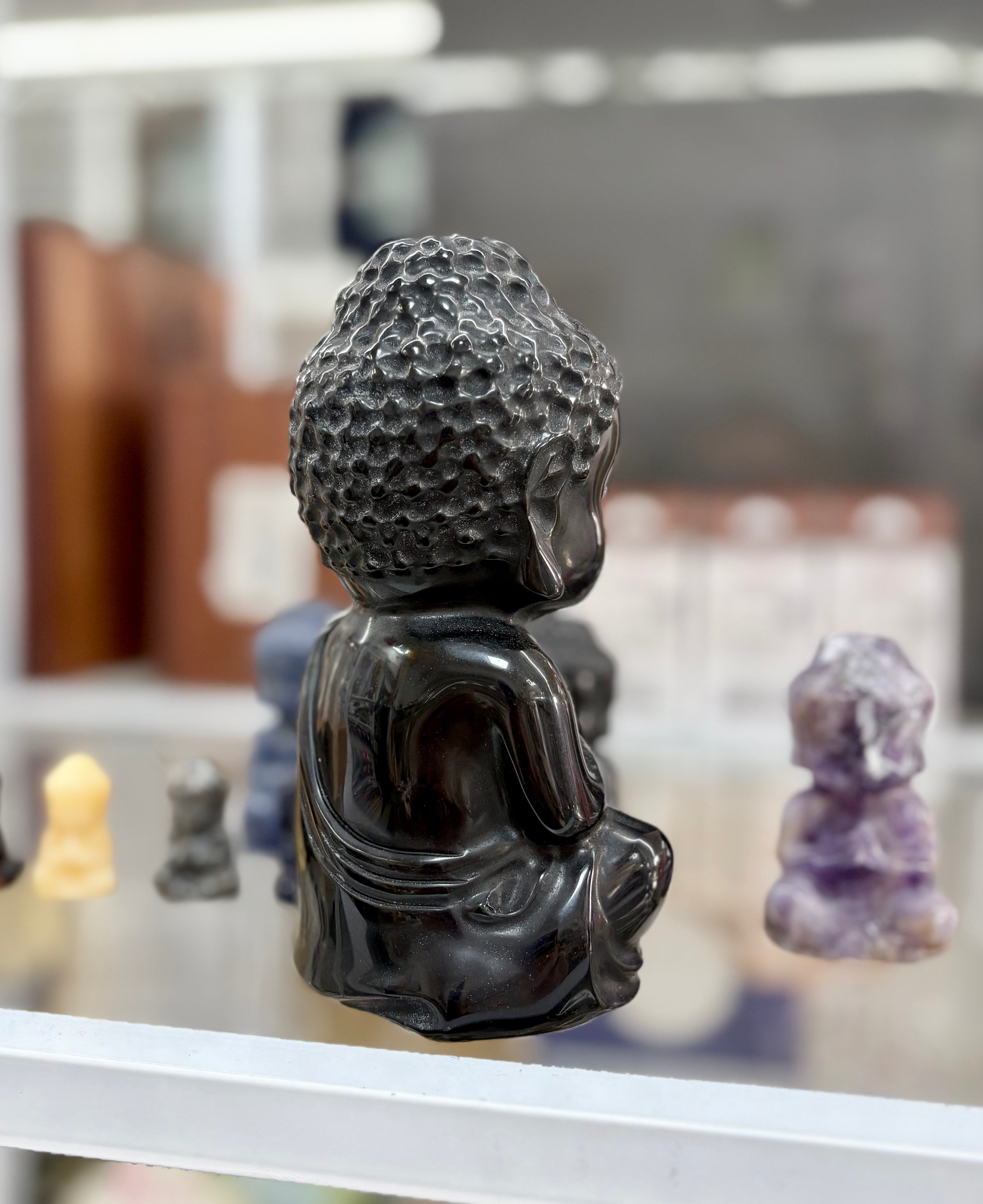 Black Obsidian Buddha Statue