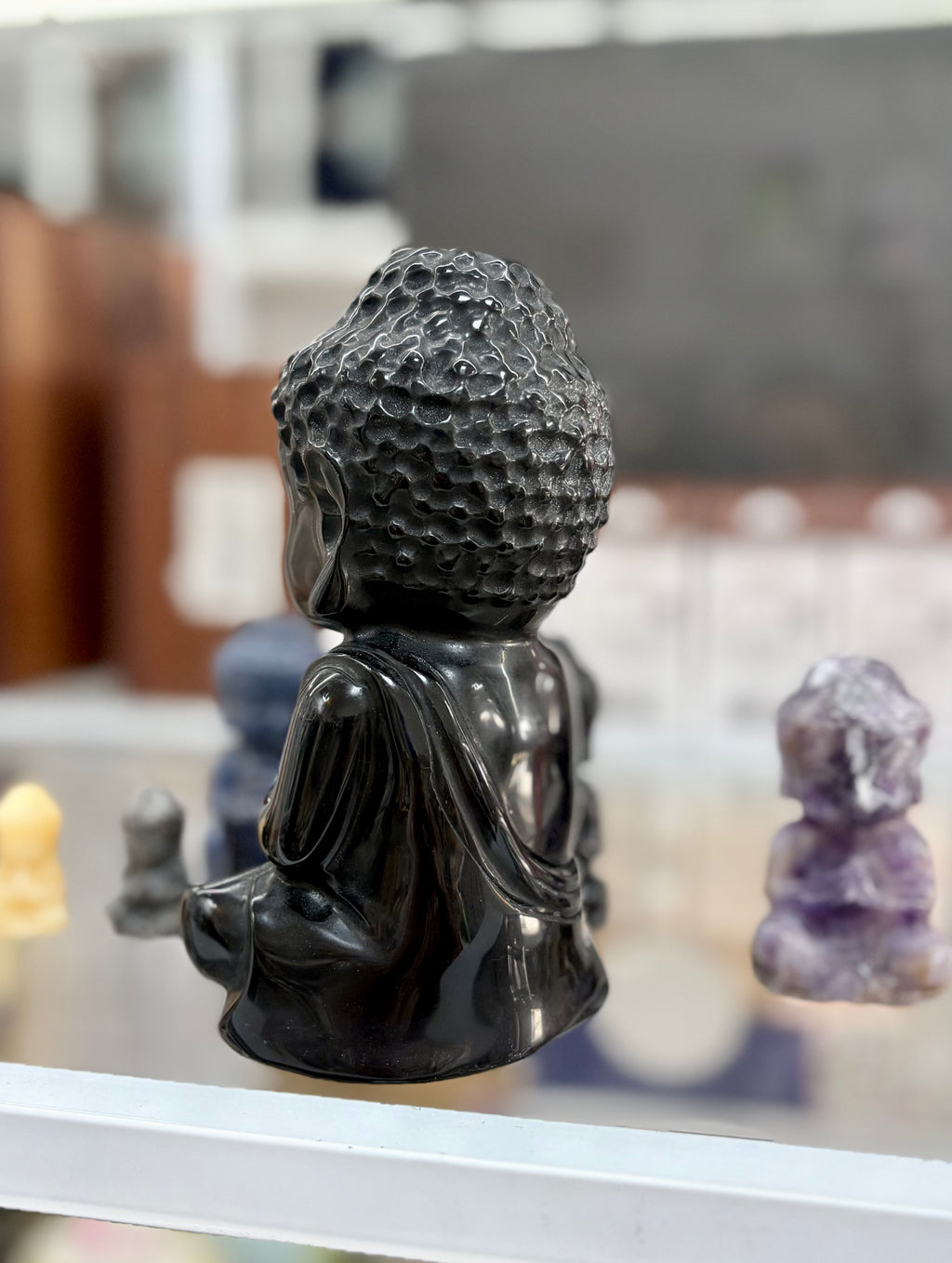 Black Obsidian Buddha Statue