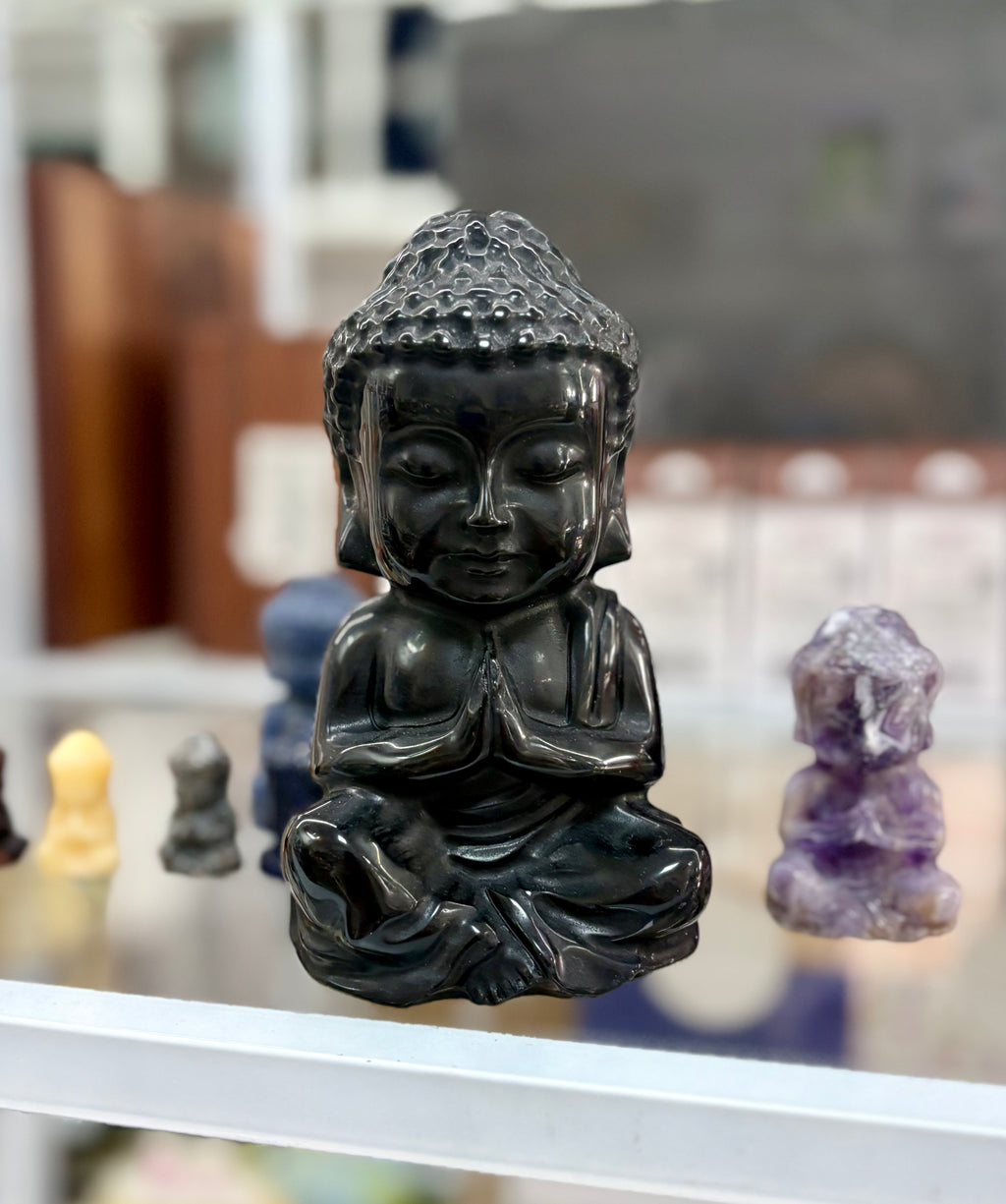 Black Obsidian Buddha Statue