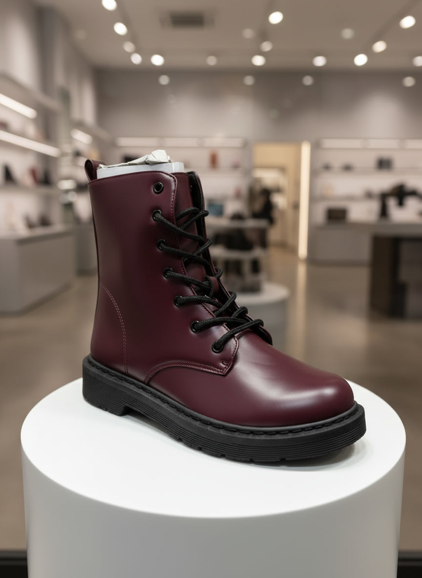 Military Style boots with inside zip