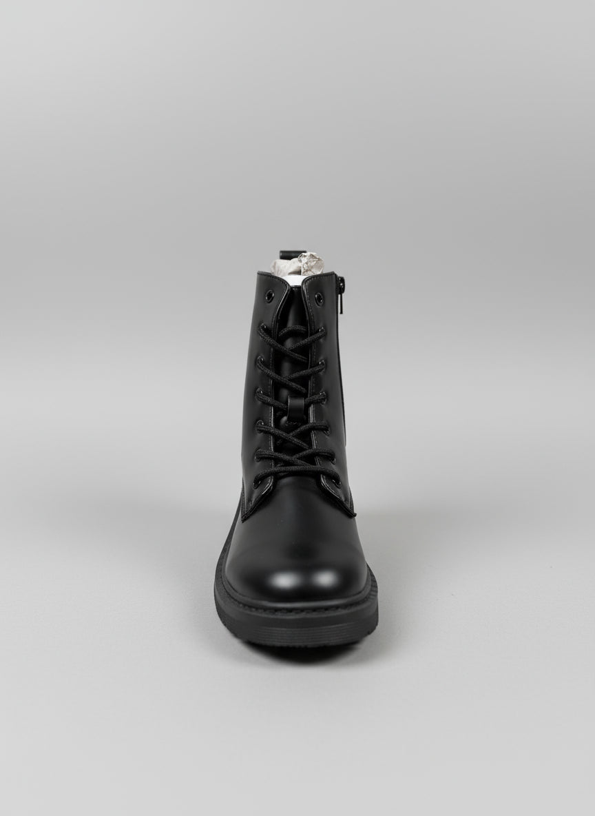 Military Style boots with inside zip