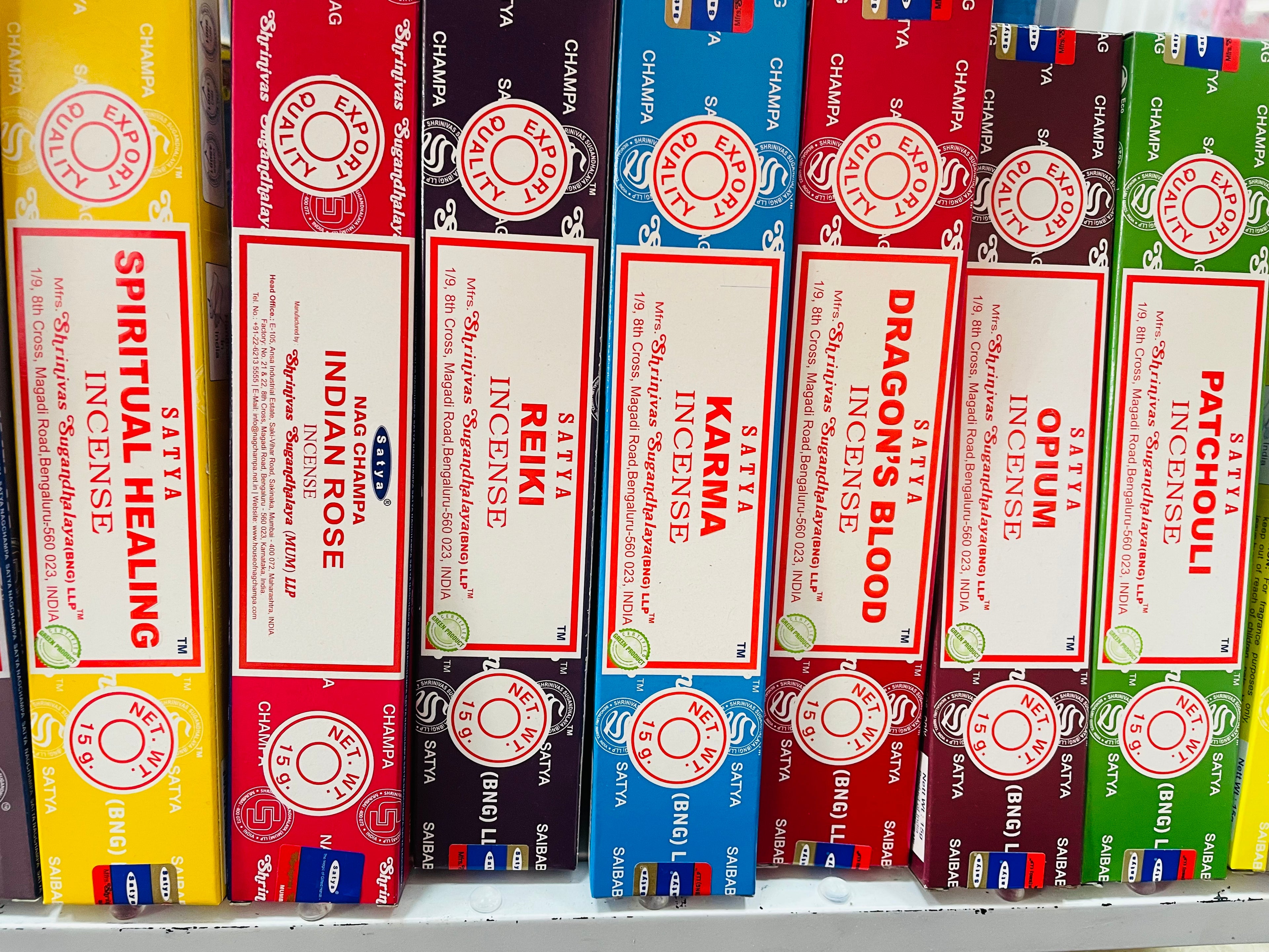 Beautiful hand rolled satya traditional indian incense stick for cleansing and fragrancing your home and space. Meditating space used for meditations. 