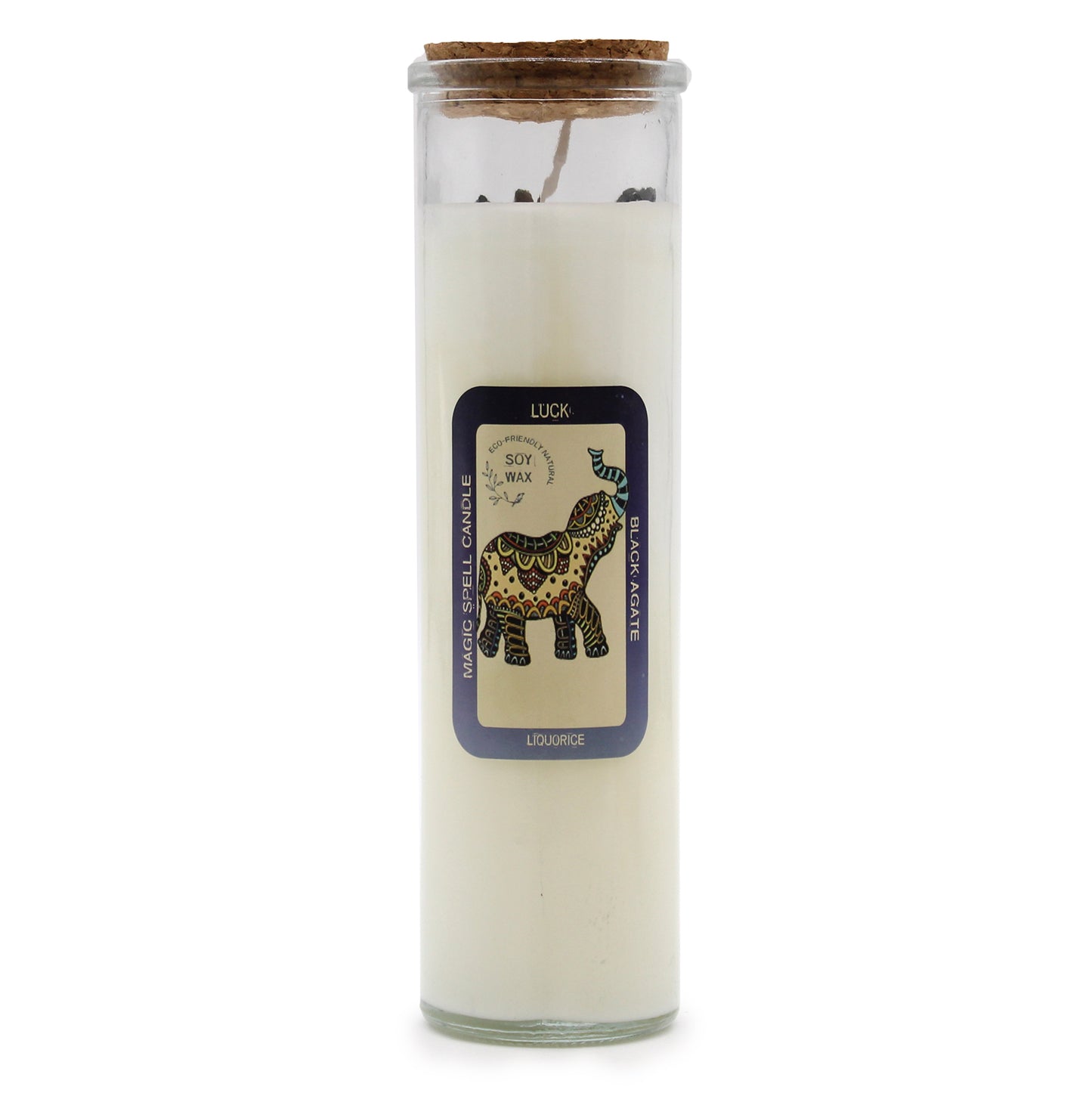 What is your Magic Spell Candle - Luck for? - To invite good fortune, serendipity, and positive outcomes into your life. To attract opportunities, enhance prosperity, and create a harmonious flow of abundance. Embedded within the candle, you will discover genuine Black agate, which is known to bring good luck, ward off negative energies, and promote inner strength. The enchanting scent of liquorice, known for its uplifting and invigorating properties, will fill the air, creating an atmosphere that stimulate
