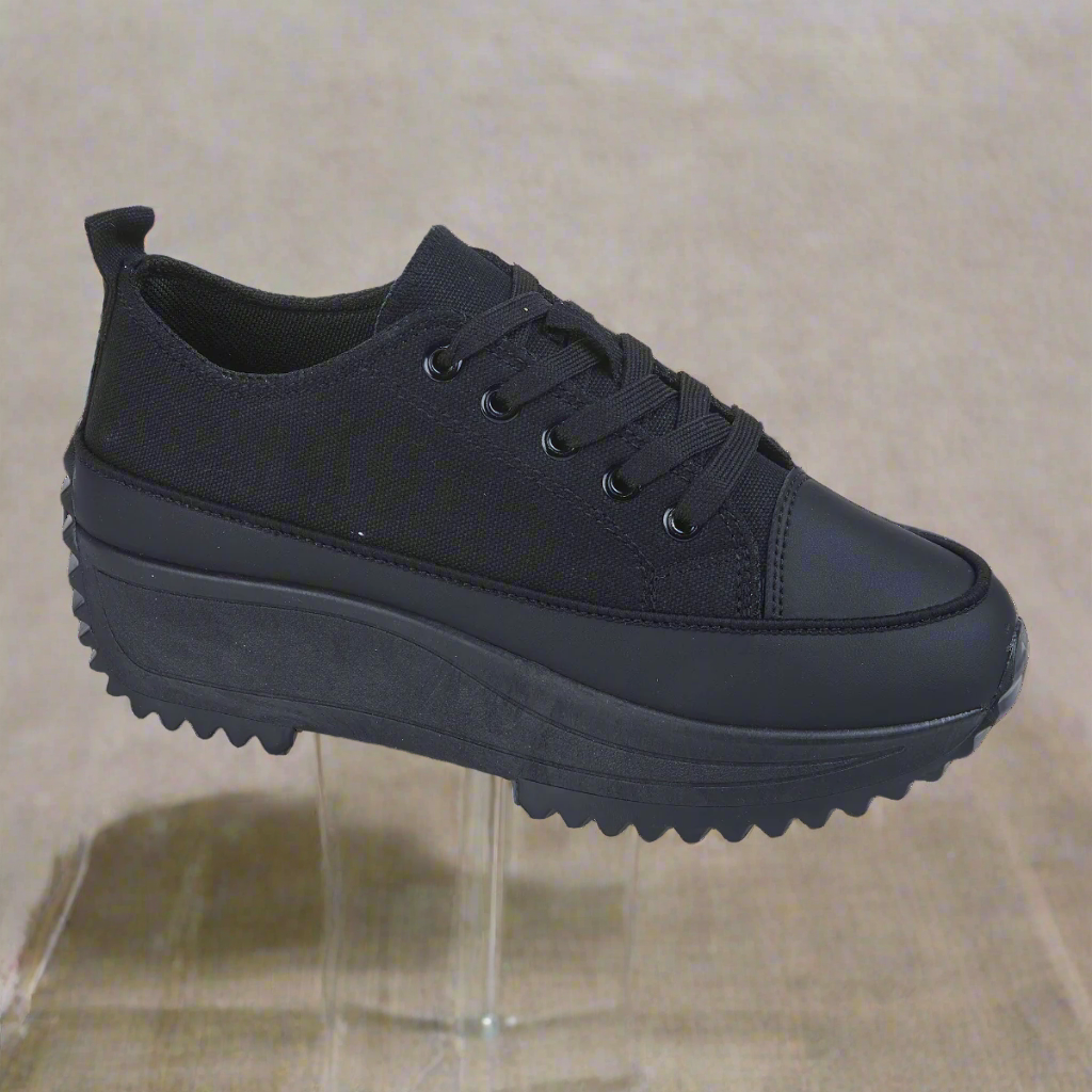 canvas trainer shoe comfort platform Urban Jacks Collection, a stunning lace-up canvas shoe designed for the modern woman.