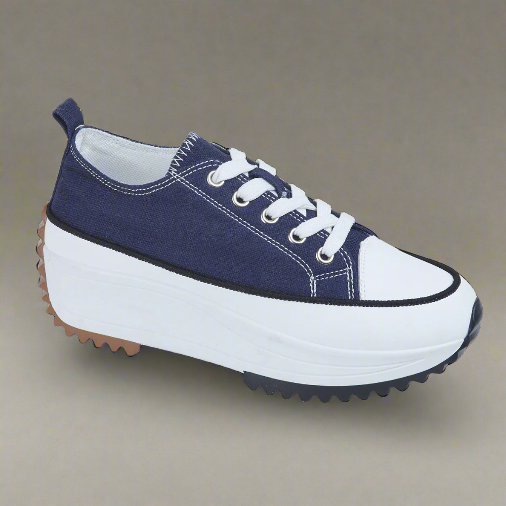 canvas trainer shoe comfort platform Urban Jacks Collection, a stunning lace-up canvas shoe designed for the modern woman.