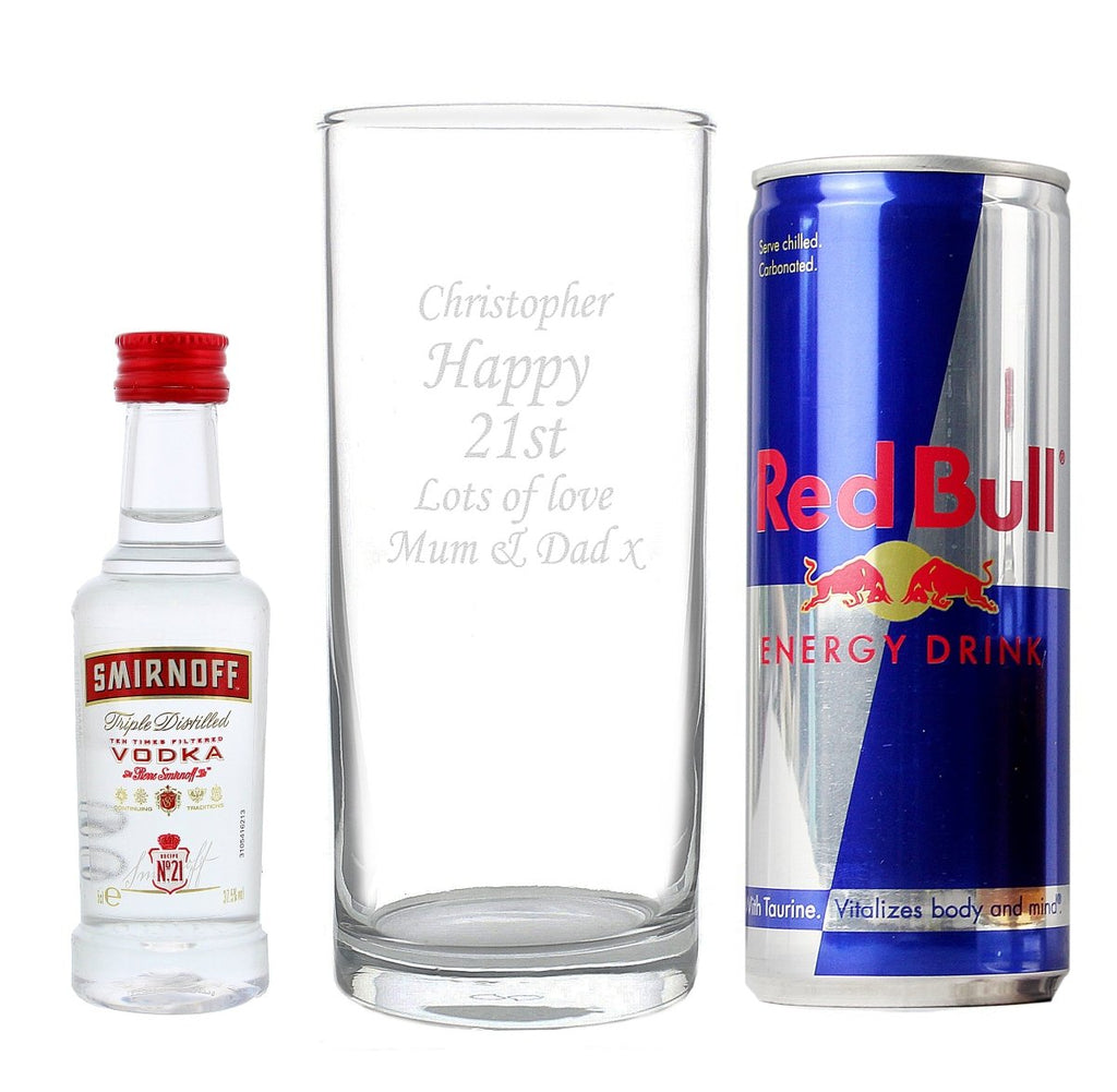 Personalised Vodka And Red Bull Gift Set