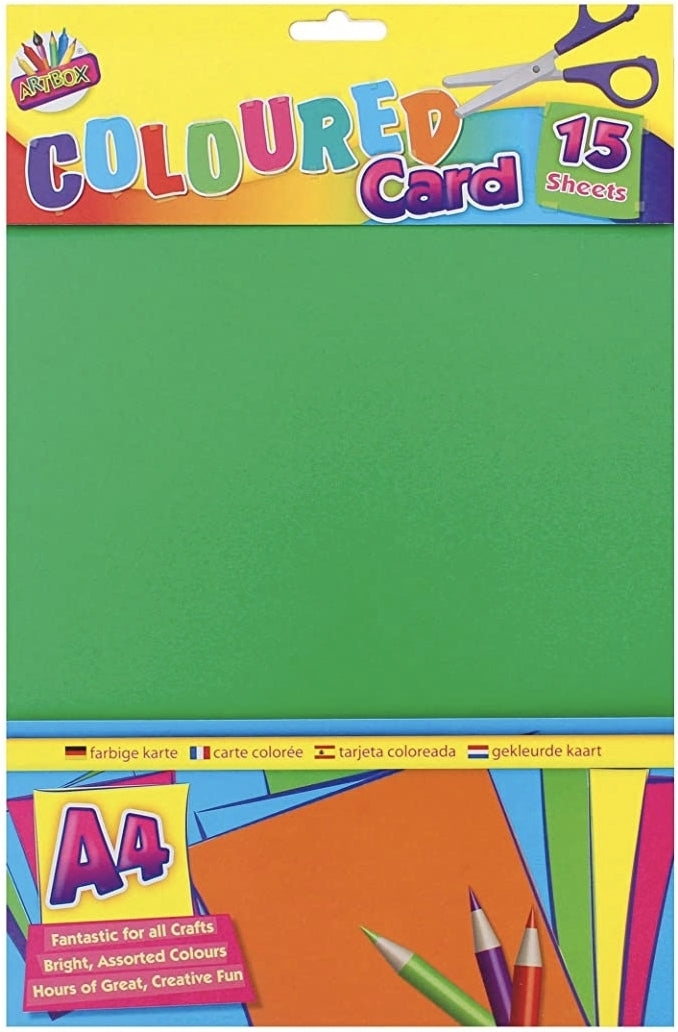 Art box 15 sheets of coloured Card