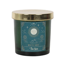 Load image into Gallery viewer, The Sun White Sage Tarot Candle

